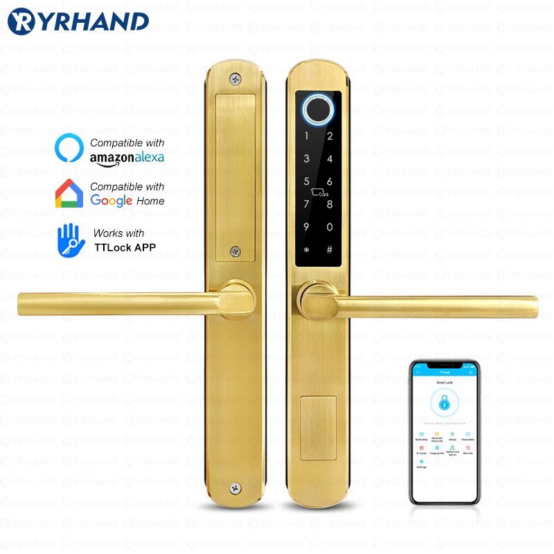 Glass Door Hinge - IP66 Gold Edelstahl Schiebeglas Smart Lock