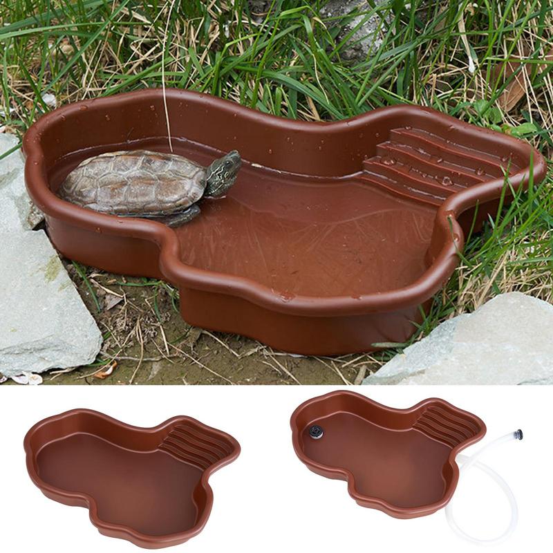 Water Dish Reptile - Schildkröten-Futternapf, Reptilien-Badebecken, mit Rampe und Sonnenraum,