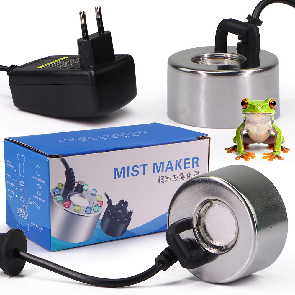 Terrarium Fogger Ultrasonic - Ultraschall-Nebelgerät mit Wassersensor, Nebelkopf, 110–240 V,