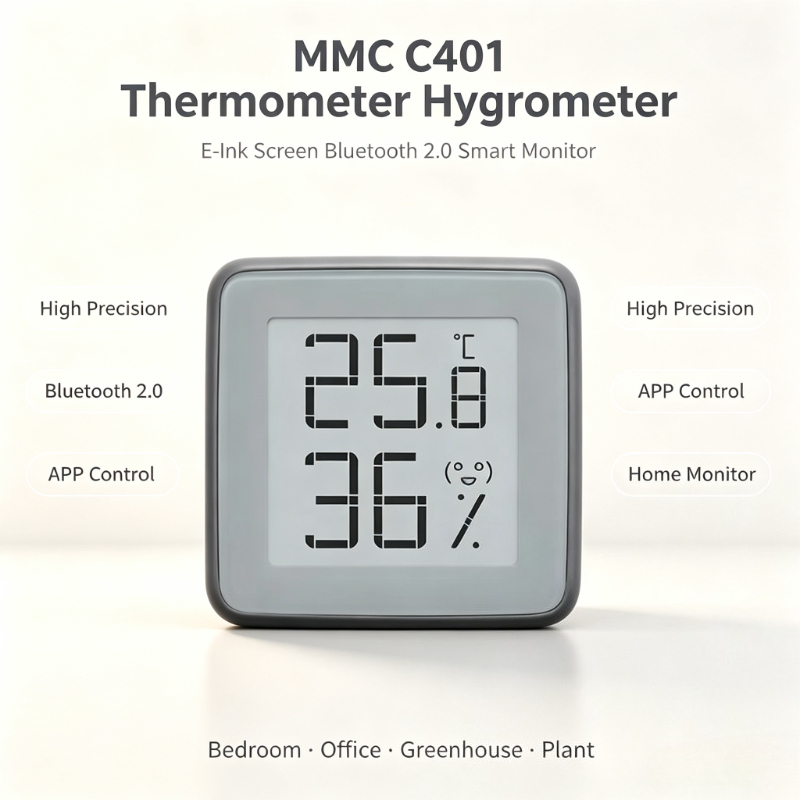 Digital Hygrometer Probe - MMC E-Ink-Bildschirm Bluetooth 2.0 Thermometer Hygrometer