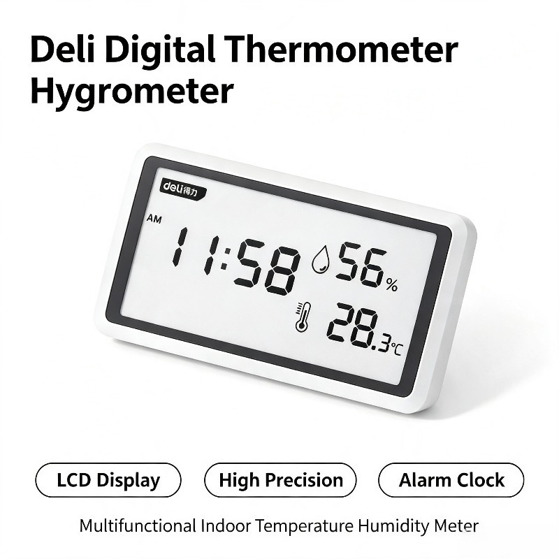 Digital Hygrometer Probe - Deli Digitales Thermometer Hygrometer LCD-Bildschirm Multifunktionales